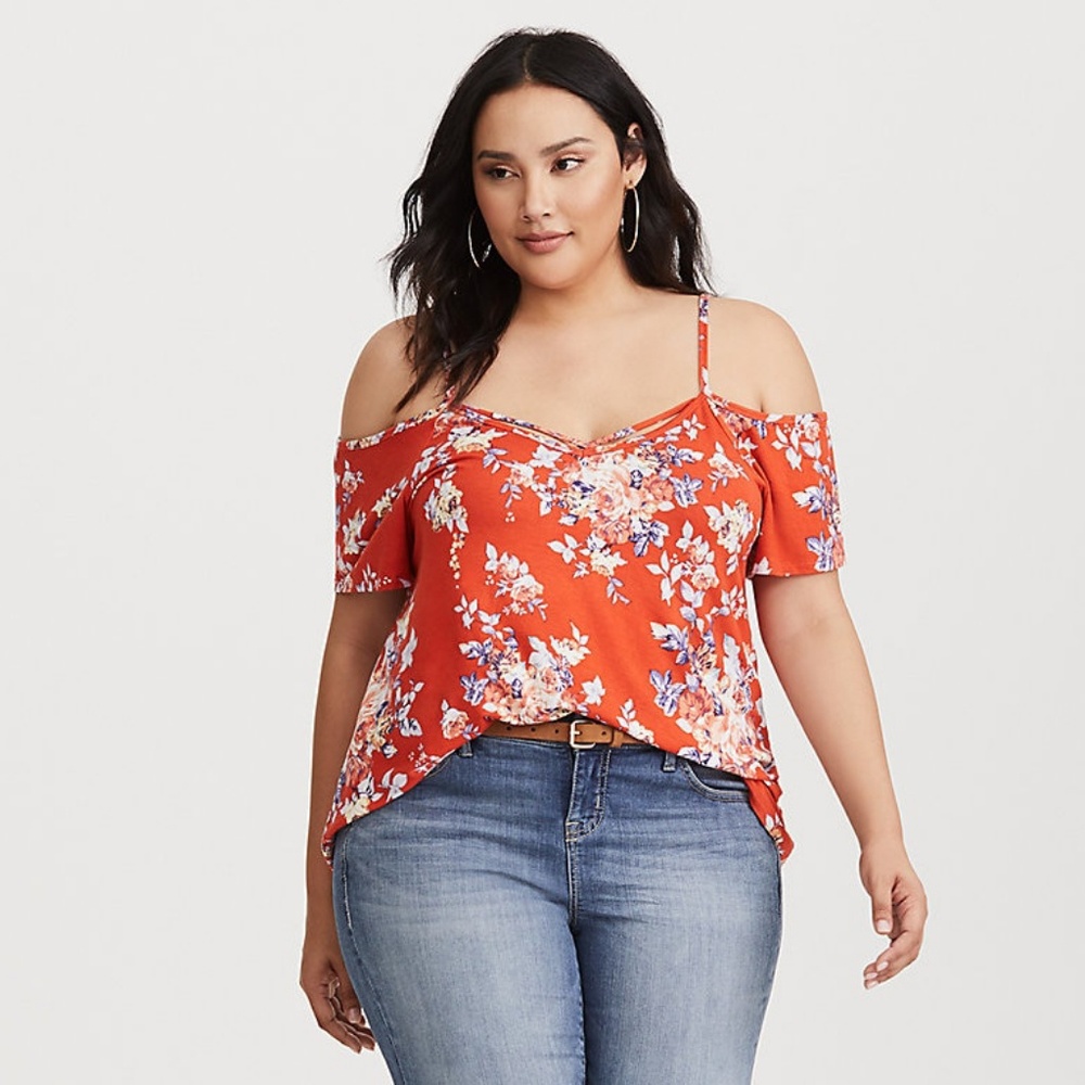 Floral Cold Shoulder Top